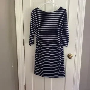 summer shirt dresses Listen To Me Black Striped T-shirt Dress Size:Size ONE SIZE fits upto 3XL Drawstring waist for everyday Mebie Baby Surfboard Linen Size-Large-XL